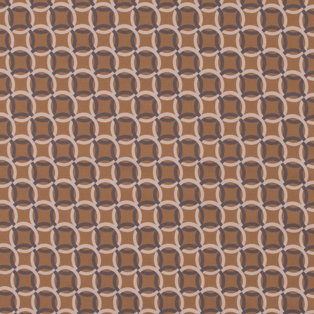 Italian Mustard and Beige Geometric Stretch Polyester