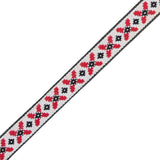 Black and Red German Jacquard Ribbon - 0.6"
