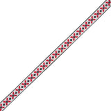 Black and Red German Jacquard Ribbon - 0.6"