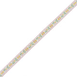 Pink, Yellow and Green Floral German Jacquard Ribbon - 0.625"