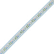 Blue, Green and Pink Floral German Jacquard Ribbon - 0.875"