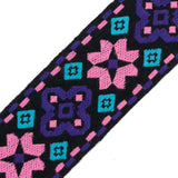 Pink and Purple Geometric Jacquard Ribbon - 2"