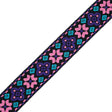 Pink and Purple Geometric Jacquard Ribbon - 2"