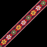 Red German Jacquard Ribbon - 0.625"