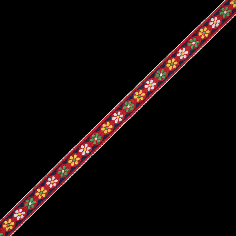 Red German Jacquard Ribbon - 0.625"