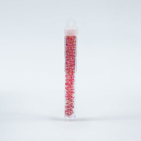 Pink Lined Topaz Czech Seed Beads - Size 2