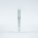 White Lined Crystal Czech Seed Beads - Size 2