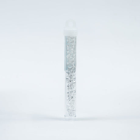 White Lined Crystal Czech Seed Beads - Size 2