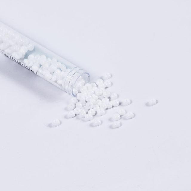 White Opaque Czech Seed Beads - Size 6