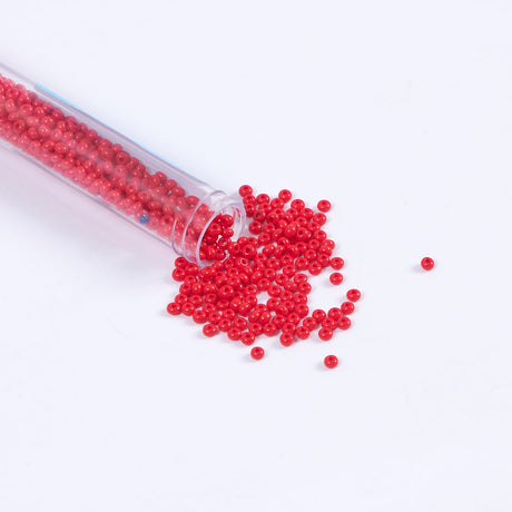 Light Red Opaque Amethyst Czech Seed Beads - Size 8