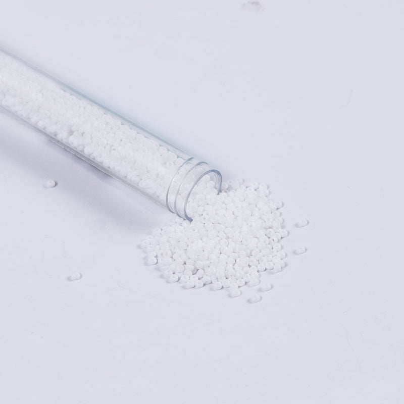 White Opaque Czech Seed Beads - Size 10