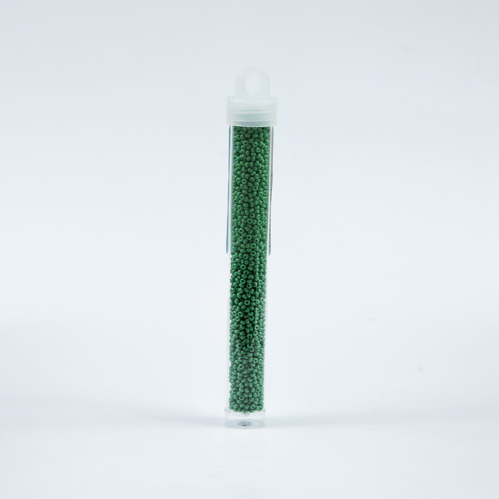 Medium Green Opaque Czech Seed Beads - Size 10
