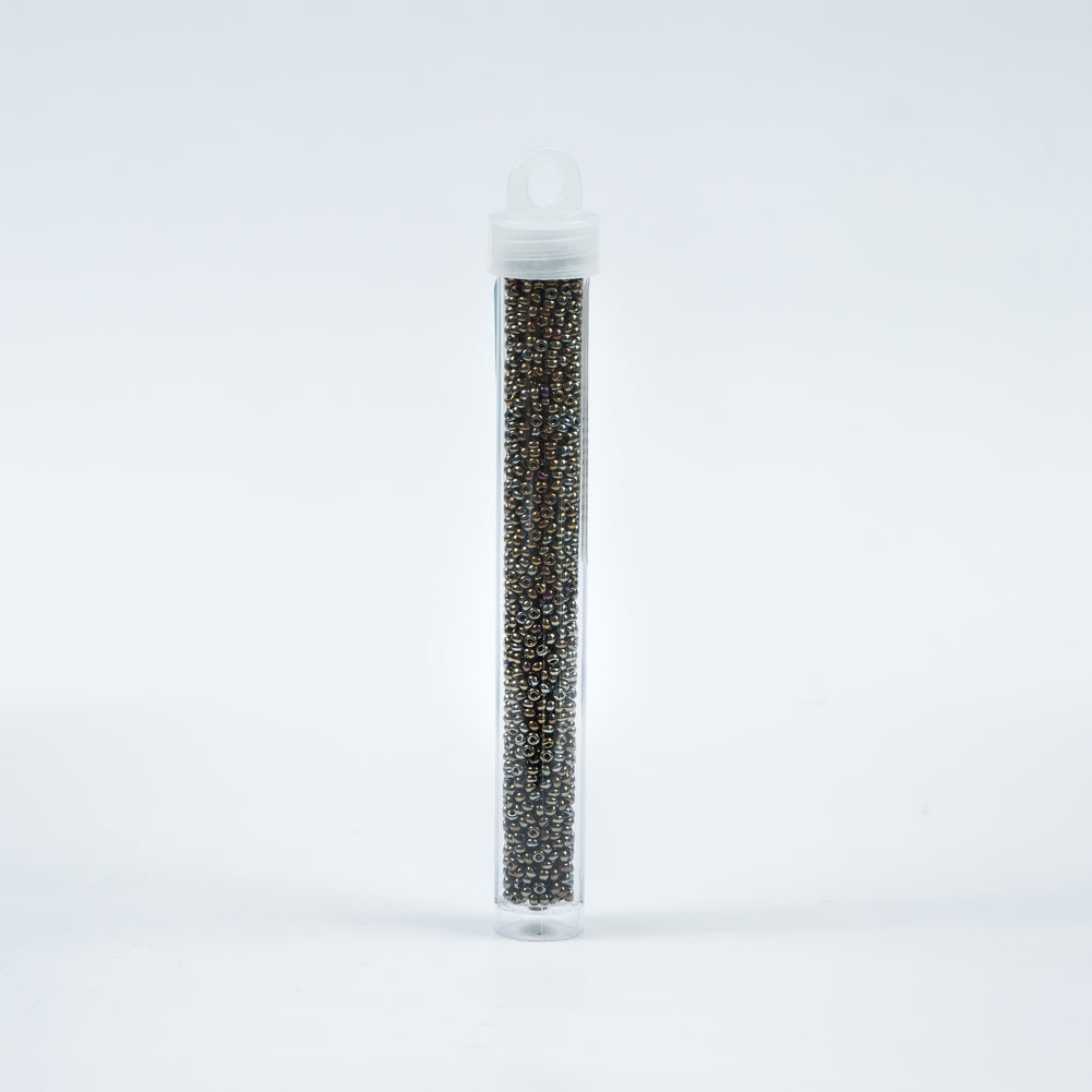 Iris Brown Iridescent Czech Seed Beads - Size 10