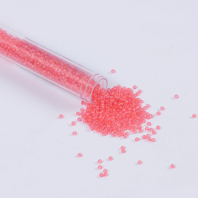 Salmon Iridescent Czech Seed Beads - Size 10