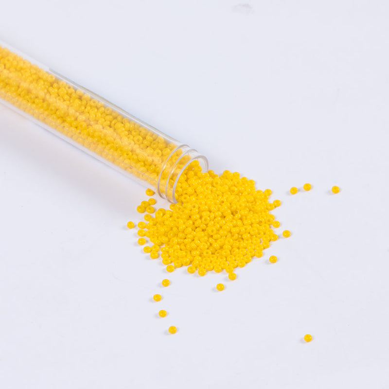 Golden Yellow Opaque Czech Seed Beads - Size 10