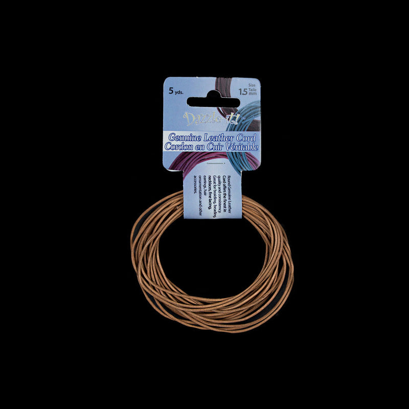 Dazzle-It Natural Genuine Leather Cord - 1.5mm