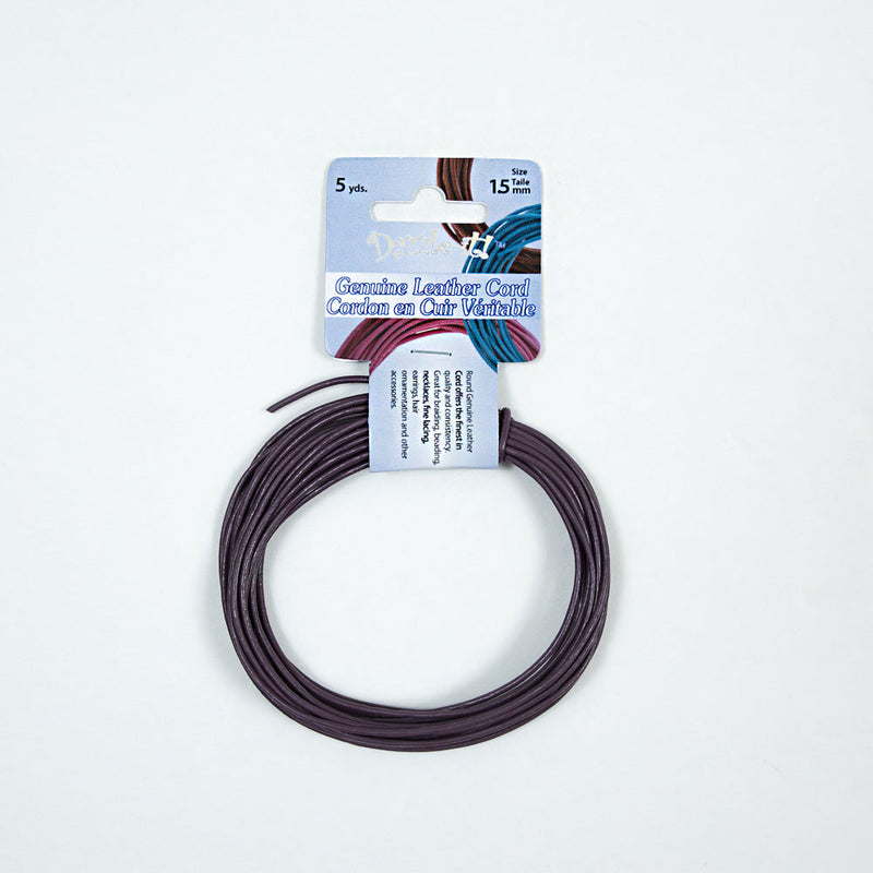 Dazzle-It Violet Genuine Leather Cord - 1.5mm