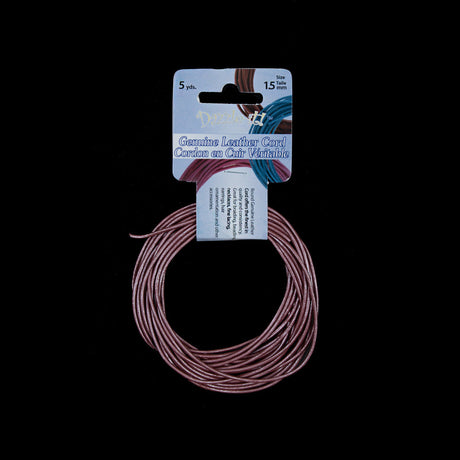 Dazzle-It Metallic Pink Genuine Leather Cord - 1.5mm