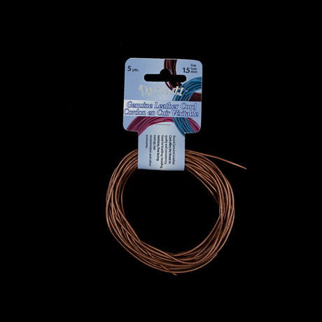 Dazzle-It Metallic Rust Genuine Leather Cord - 1.5mm