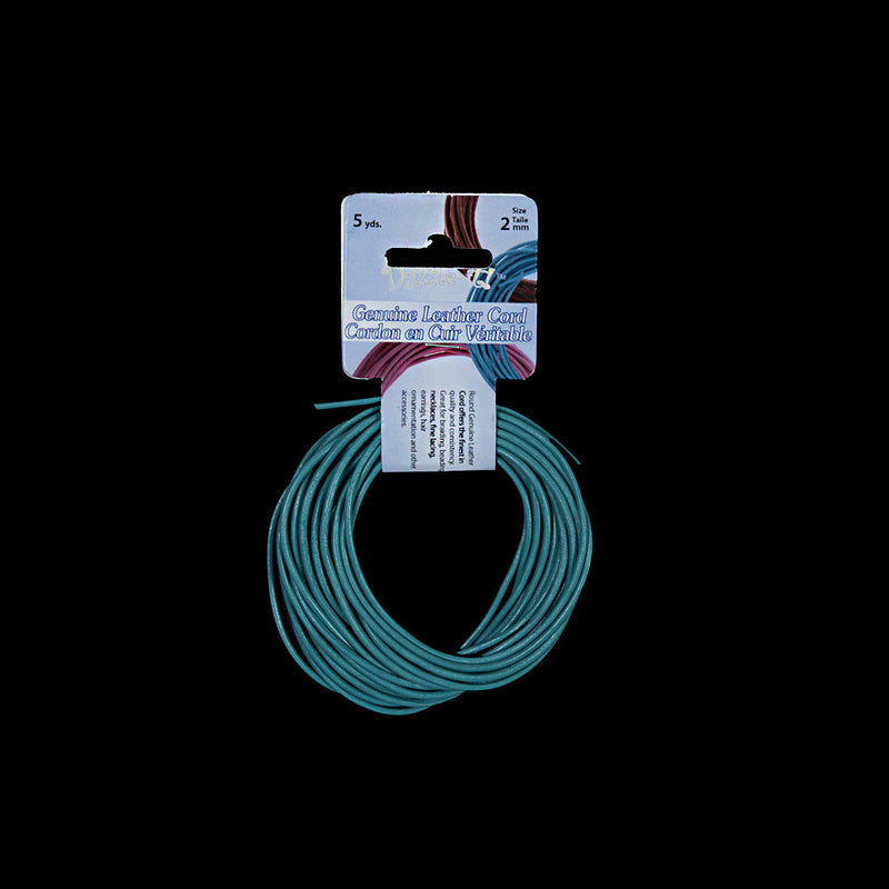 Dazzle-It Aqua Genuine Leather Cord - 2mm