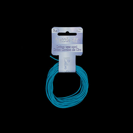 Dazzle-It Blue Turquoise Cotton Wax Cord - 1mm