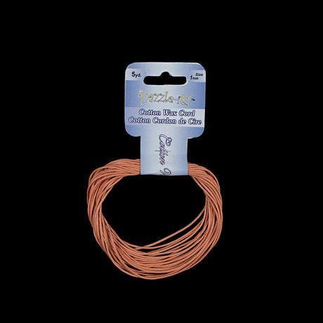 Dazzle-It Dark Orange Cotton Wax Cord - 1mm