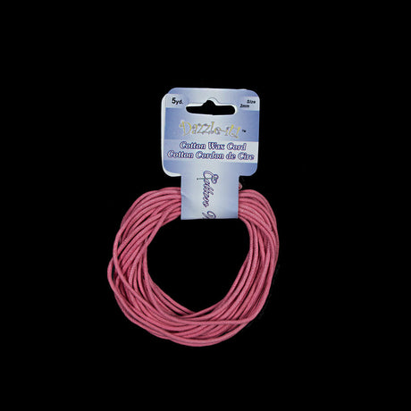 Dazzle-It Neon Pink Cotton Wax Cord - 2mm