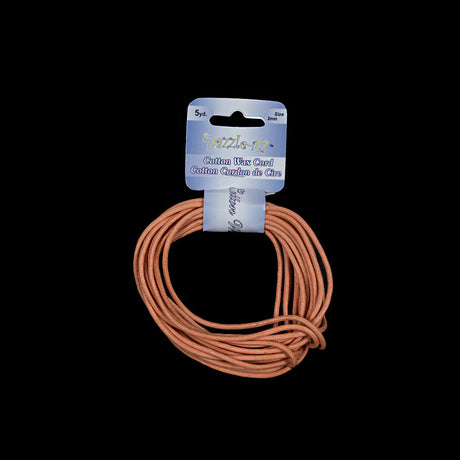 Dazzle-It Dark Orange Cotton Wax Cord - 2mm