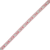 Pink Floral German Jacquard Ribbon - 0.5"
