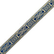 Blue and Metallic Gold Heart Jacquard Ribbon - 1.5"
