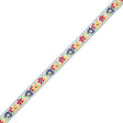 German Primary Color Floral Jacquard Ribbon - 0.75"