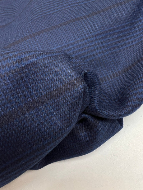Polyamide Tweed Striped Checked Blue Black