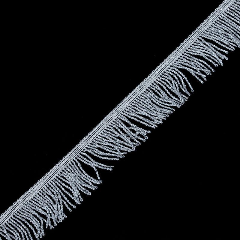Silver Metallic Twisted Fringe - 2"