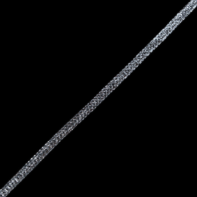 Silver Metallic Braided Trim - 0.375"
