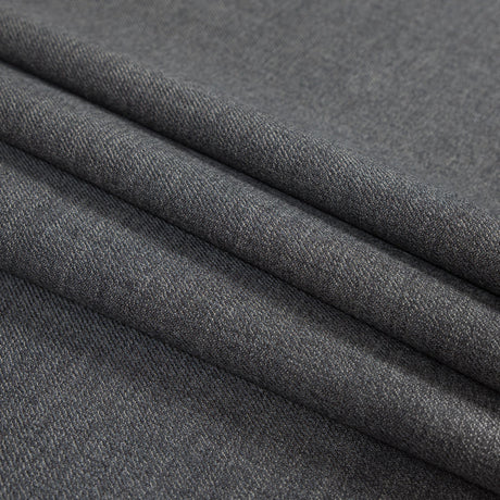Black and Charcoal Virgin Wool Double Faced Melange