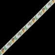 Yellow and Brown Floral German Jacquard Ribbon - 0.875"