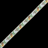 Yellow and Brown Floral German Jacquard Ribbon - 0.875"