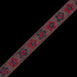 Red and Iridescent Metallic Floral Jacquard Ribbon - 1.25"