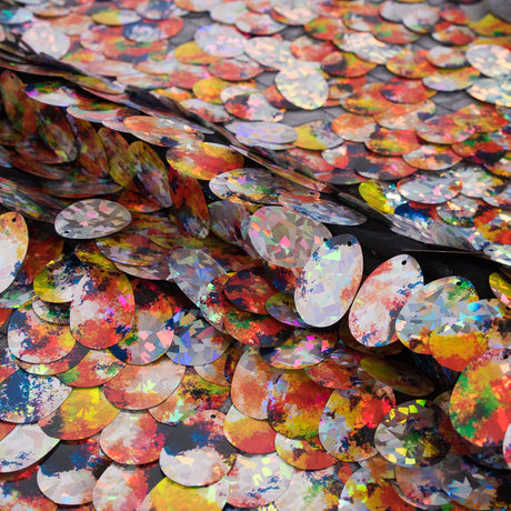 Mesh with Large Paillette Sequins - Multicolor Reflective - Gilles Collection