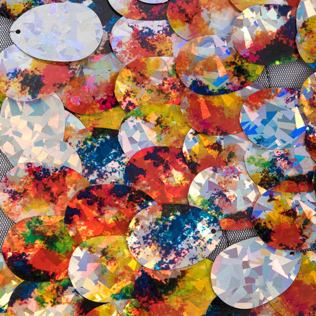 Mesh with Large Paillette Sequins - Multicolor Reflective - Gilles Collection