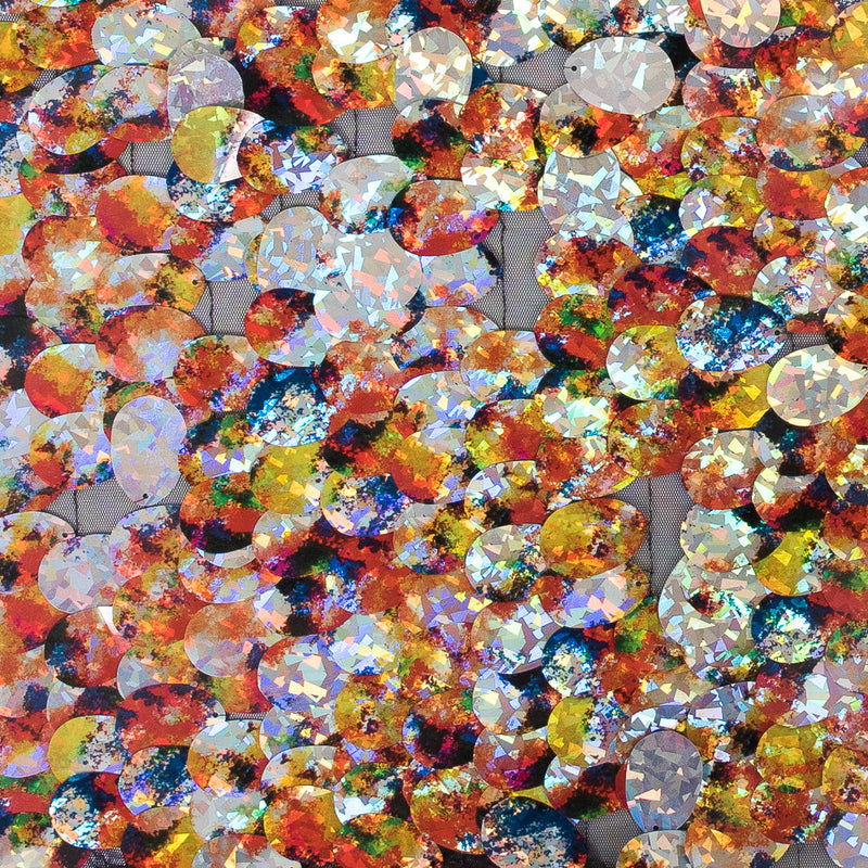 Mesh with Large Paillette Sequins - Multicolor Reflective - Gilles Collection