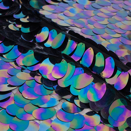 Mesh with Large Paillette Sequins - Multicolor Oilslick - Gilles Collection