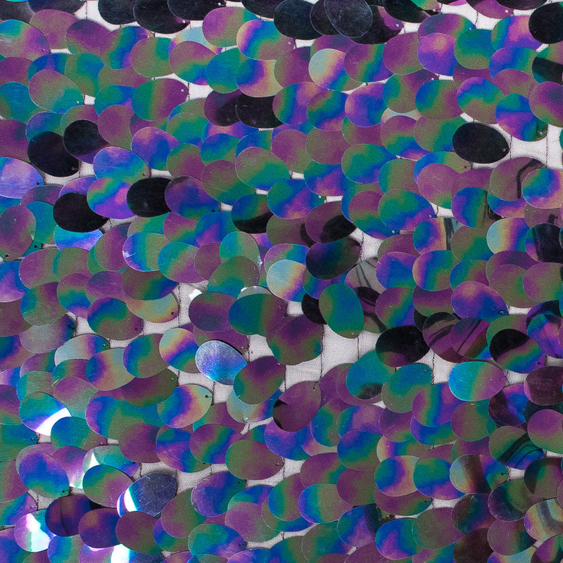 Mesh with Large Paillette Sequins - Multicolor Oilslick - Gilles Collection