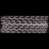 Netting with Sequins - Red, Silver and Gold Paisleys on Black