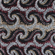 Netting with Sequins - Red, Silver and Gold Paisleys on Black