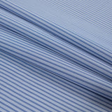 Blue Iris and White Striped Cotton Shirting