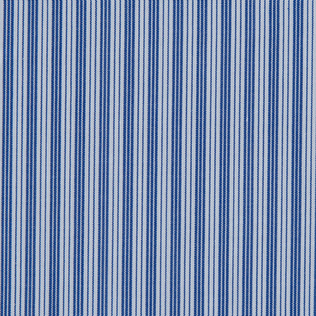 Blue Iris and White Striped Cotton Shirting
