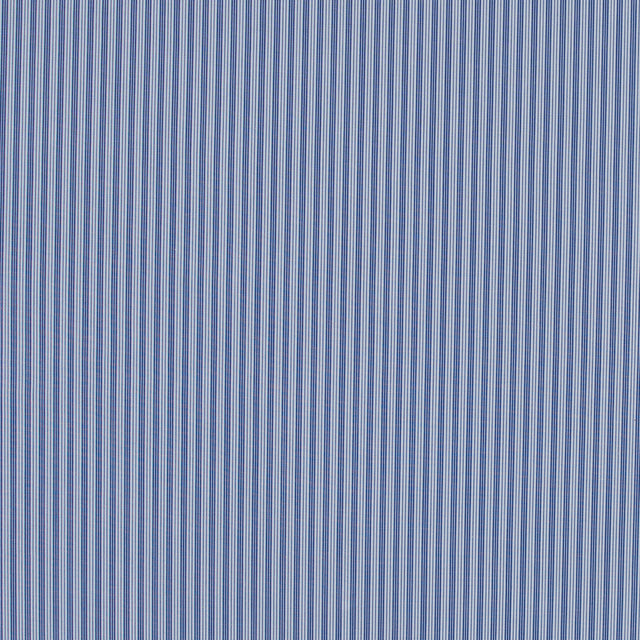 Blue Iris and White Striped Cotton Shirting