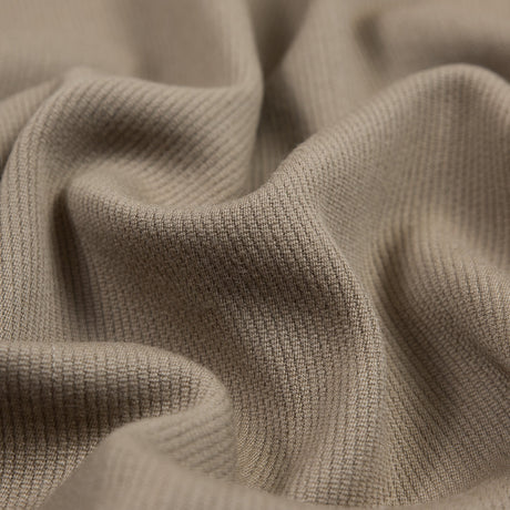 Greige Wool Coating with a Twill Side and a Ottoman Side