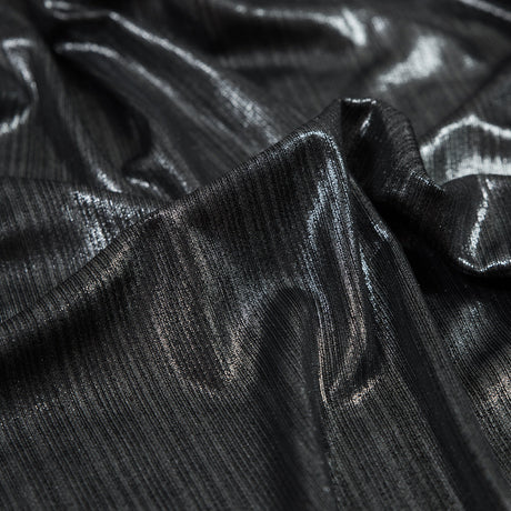 Textured All-Over Foil Knit - Metallic Silver - Lizabet Collection
